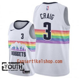 Denver Nuggets Trikot Torrey Craig 3 2018-19 Nike City Edition Weiß Swingman - Kinder